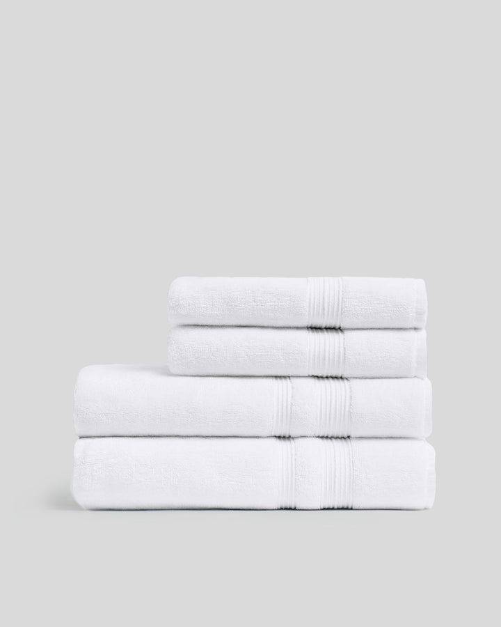 2+2 Classic Turkish Cotton Bath Bundle - White