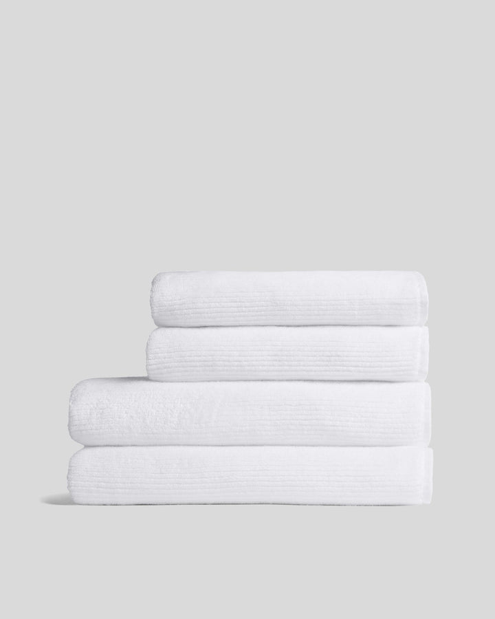 2+2 Soft Rib Bath Bundle - White