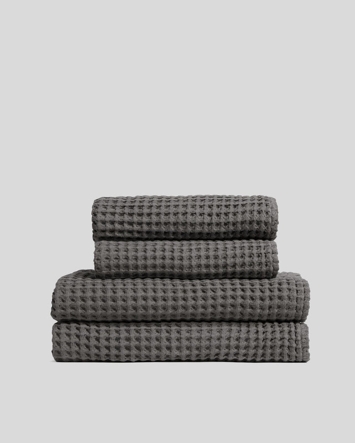 2+2 Waffle Bath Bundle - Charcoal