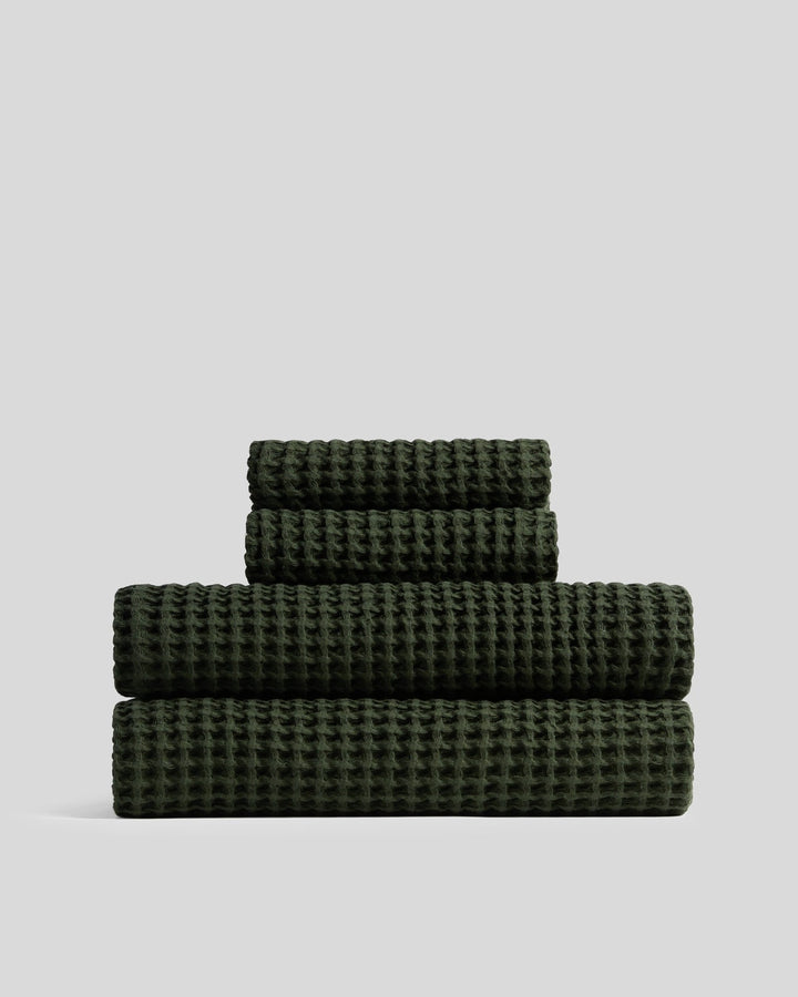 2+2 Waffle Bath Bundle - Evergreen