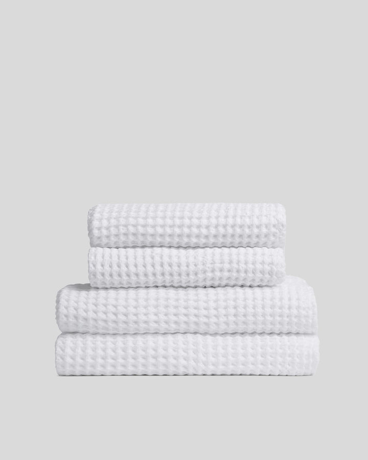 2+2 Waffle Bath Bundle - White