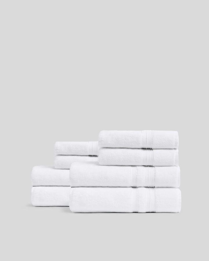 4+4 Classic Turkish Cotton Bath Bundle - White