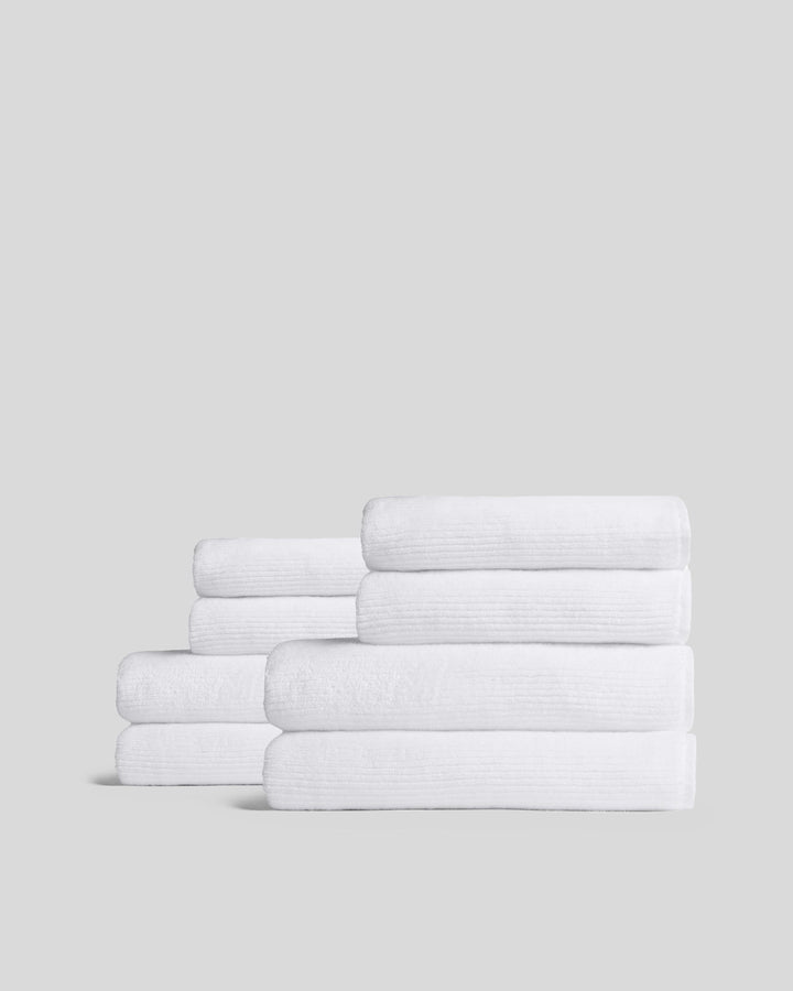 4+4 Soft Rib Bath Bundle - White