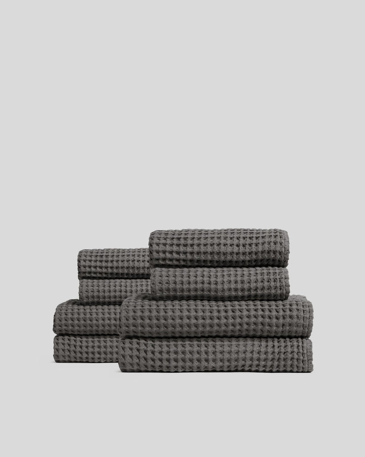 4+4 Waffle Bath Bundle - Charcoal