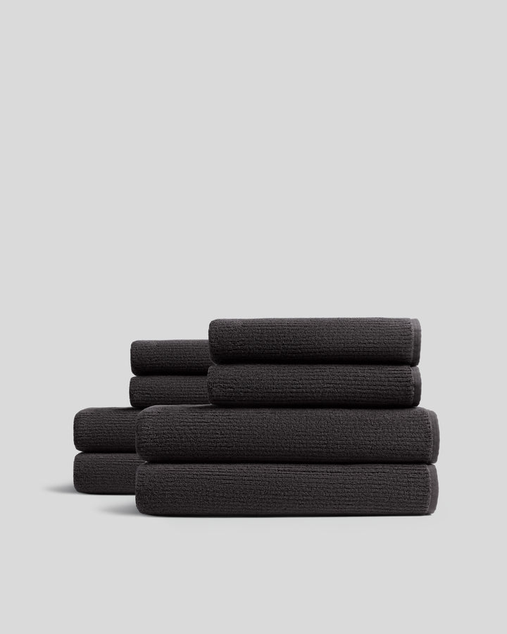 4+4 Soft Rib Bath Bundle - Onyx