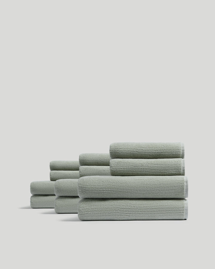 6+6 Soft Rib Bath Bundle - Sage