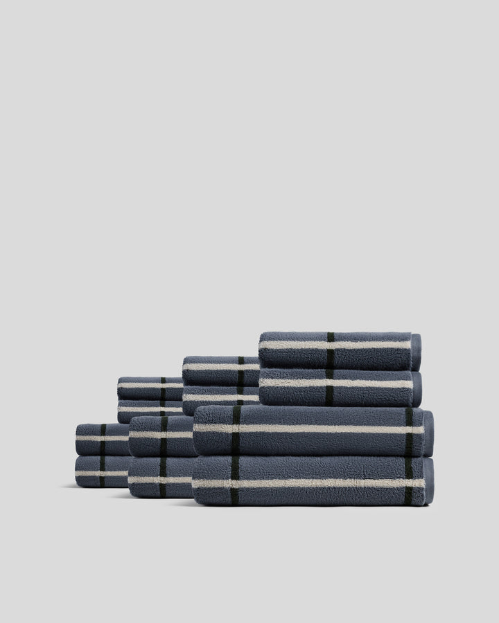 6+6 Organic Plush Bath Bundle - Dusk Windowpane