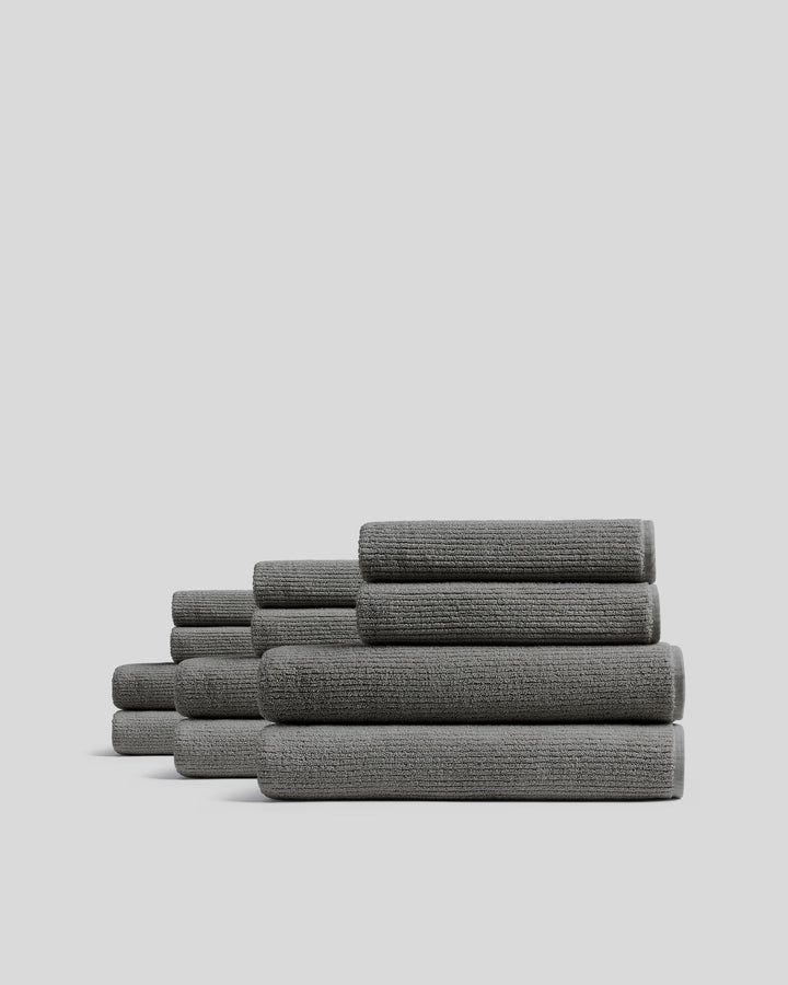 6+6 Soft Rib Bath Bundle - Pebble