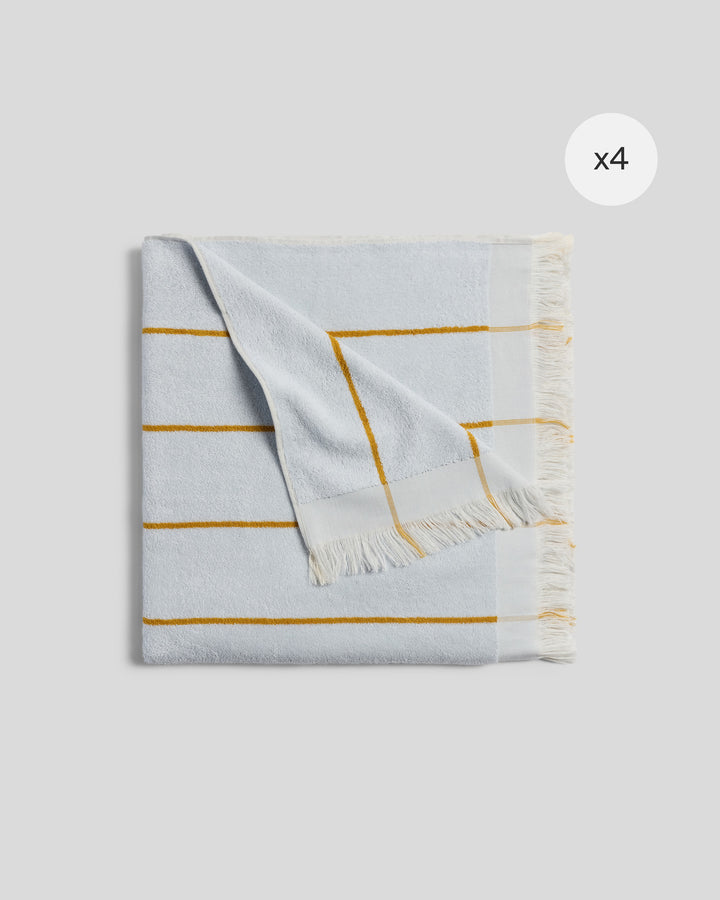 4x Bayside Beach Towel Bundle - Lagoon with Marigold
