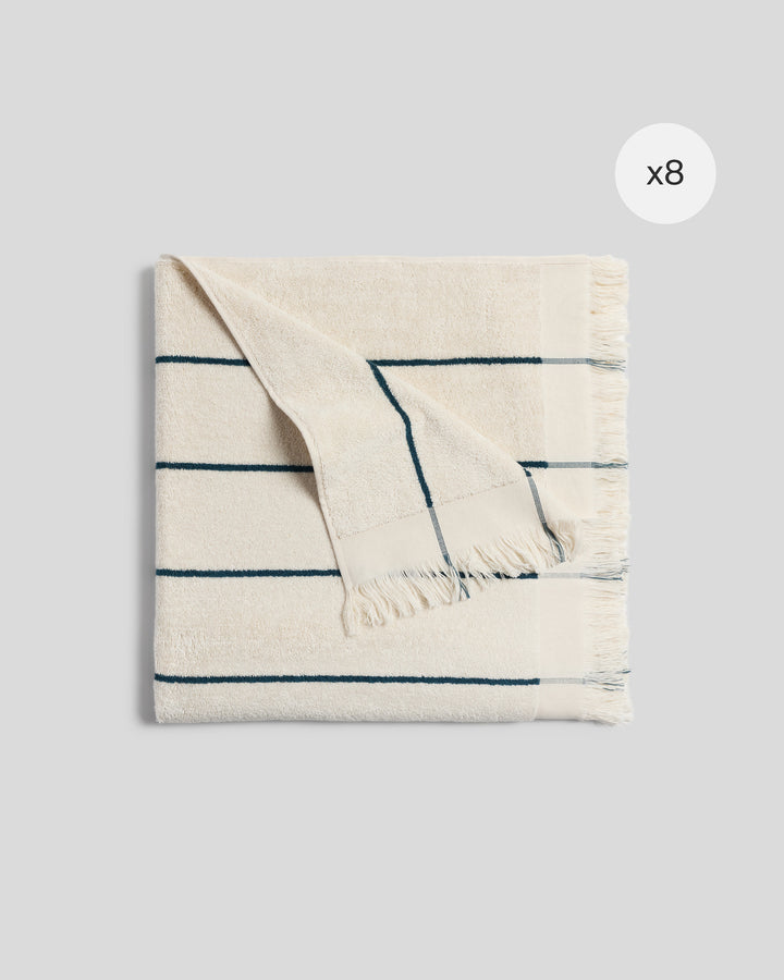 8x Bayside Beach Towel Bundle - Natural with Peacock