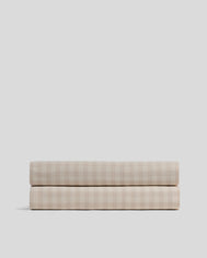Brushed Cotton Fitted Sheet (Bone Check)