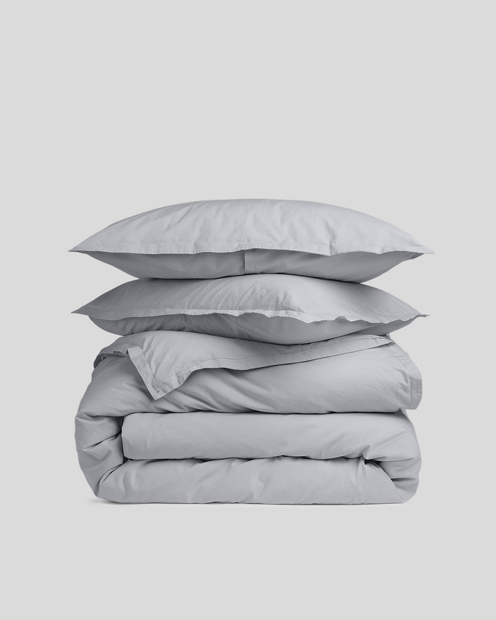 Brushed Cotton Duvet Cover Set - Sky F/Q