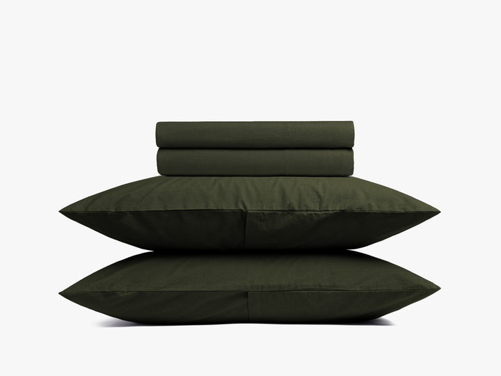 Brushed Cotton Bed Set - FINAL SALE (Evergreen)