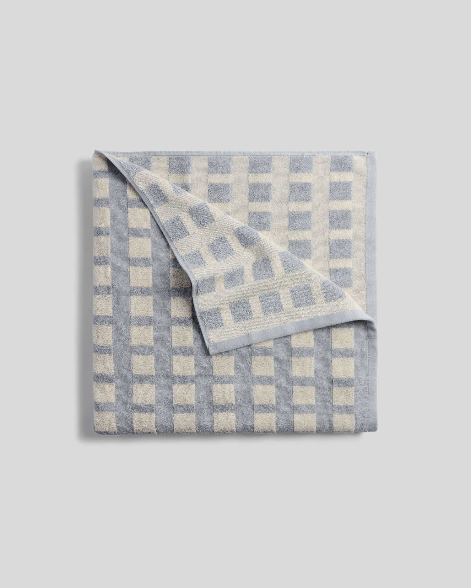 Capri Check Beach Towel (Sky with Natural)