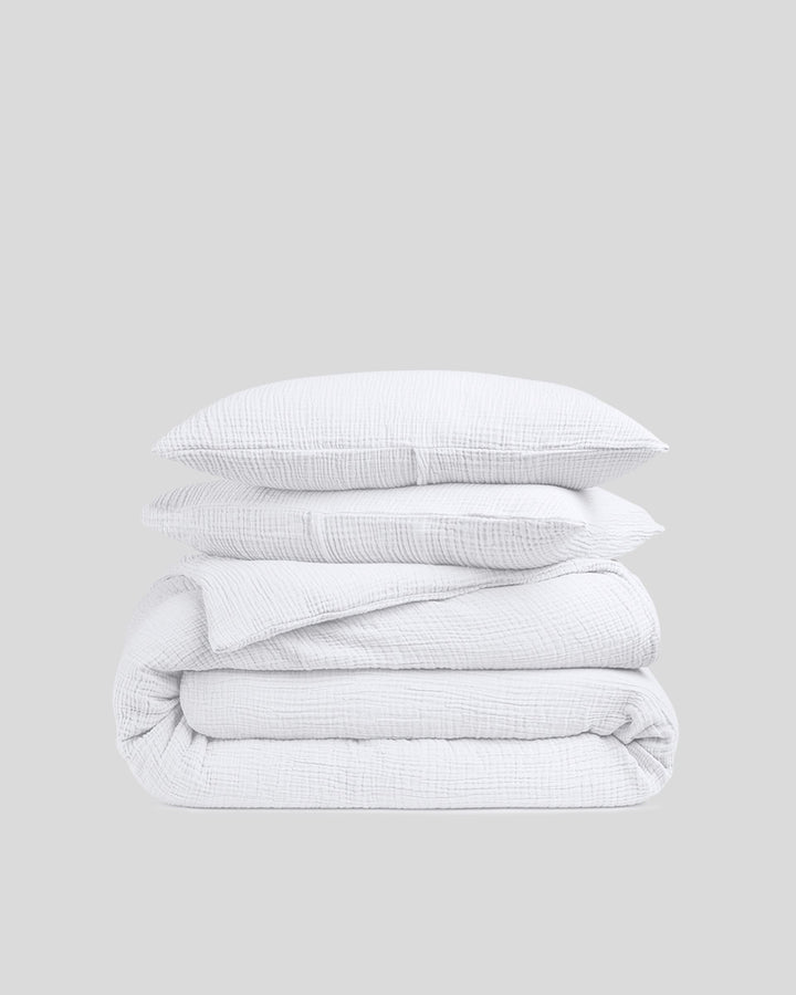 Organic Cloud Cotton Duvet Cover Set - FINAL SALE (White)