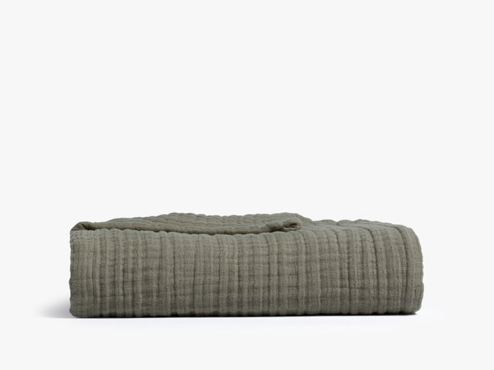 Cloud Linen Gauze Bed Blanket - FINAL SALE (Moss)