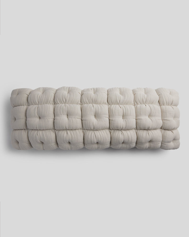 Cloud Linen Puff Lumbar Pillow Cover - FINAL SALE (Bone)