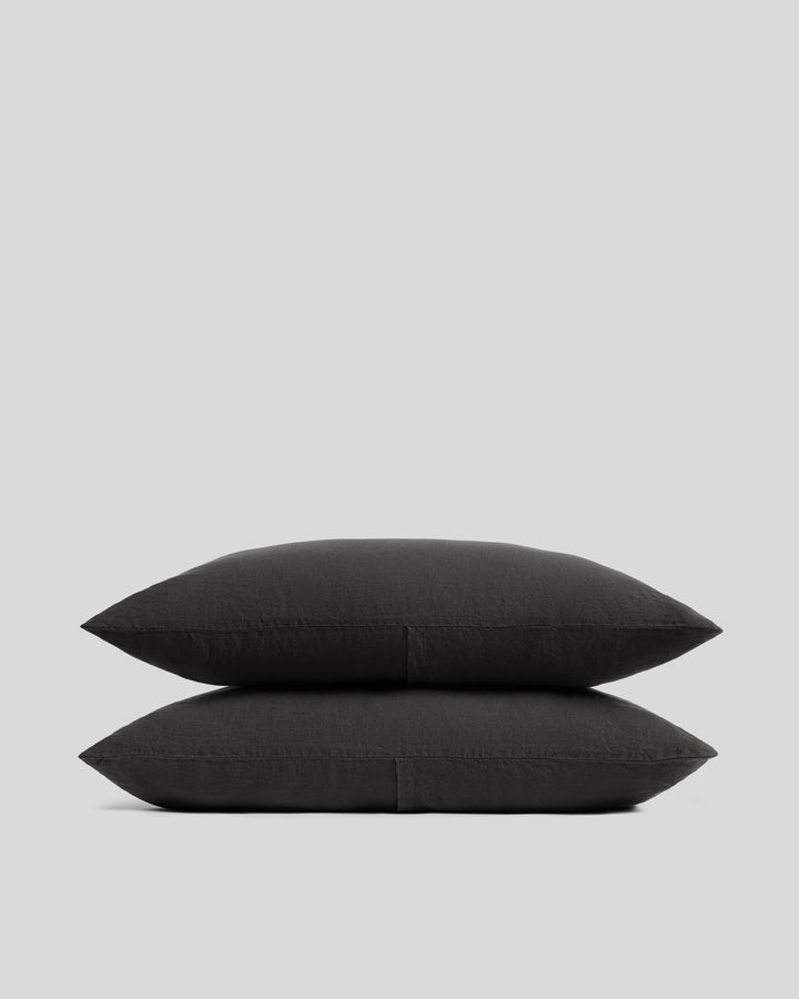 Linen Pillowcase Set (Onyx)
