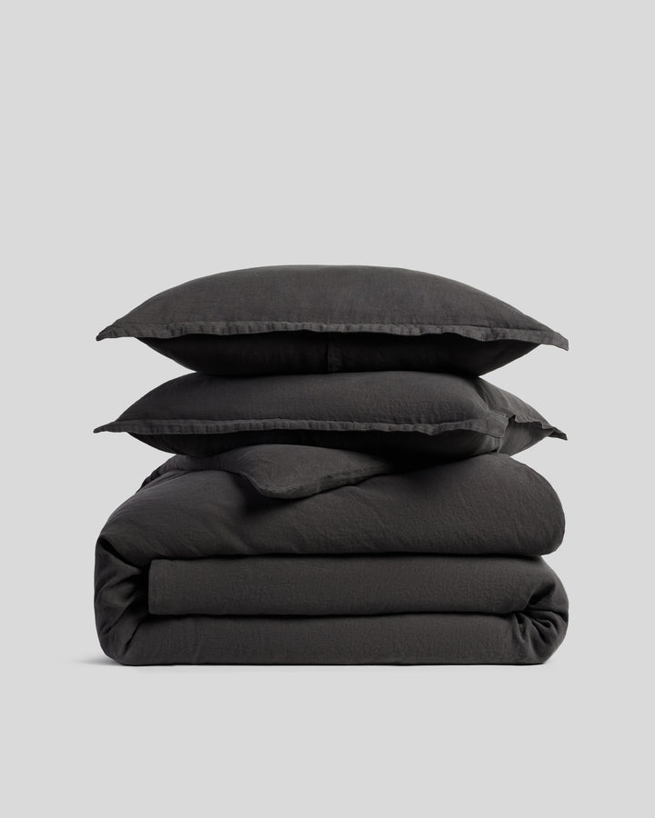 Linen Duvet Cover Set - Onyx K/CK