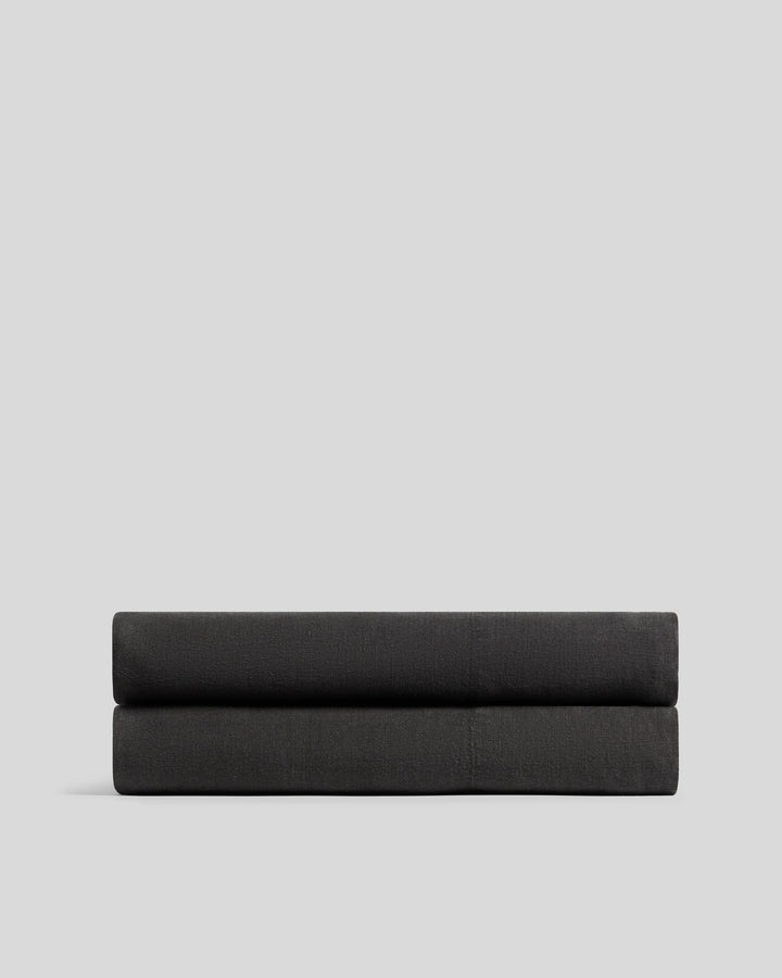 Linen Fitted Sheet (Onyx)