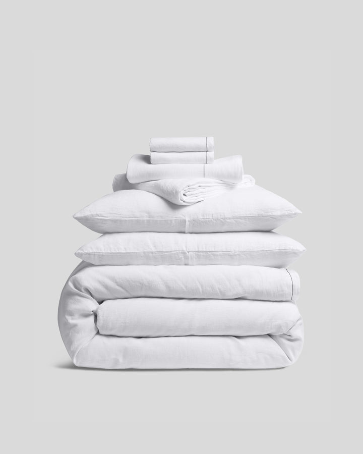 Linen Tencel Bundle - White with Black F/Q