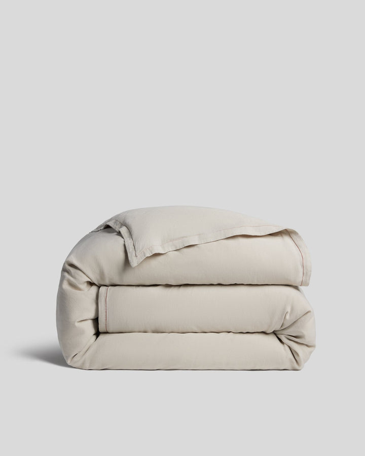 Linen Tencel Duvet Cover - FINAL SALE (Bone with Canyon)