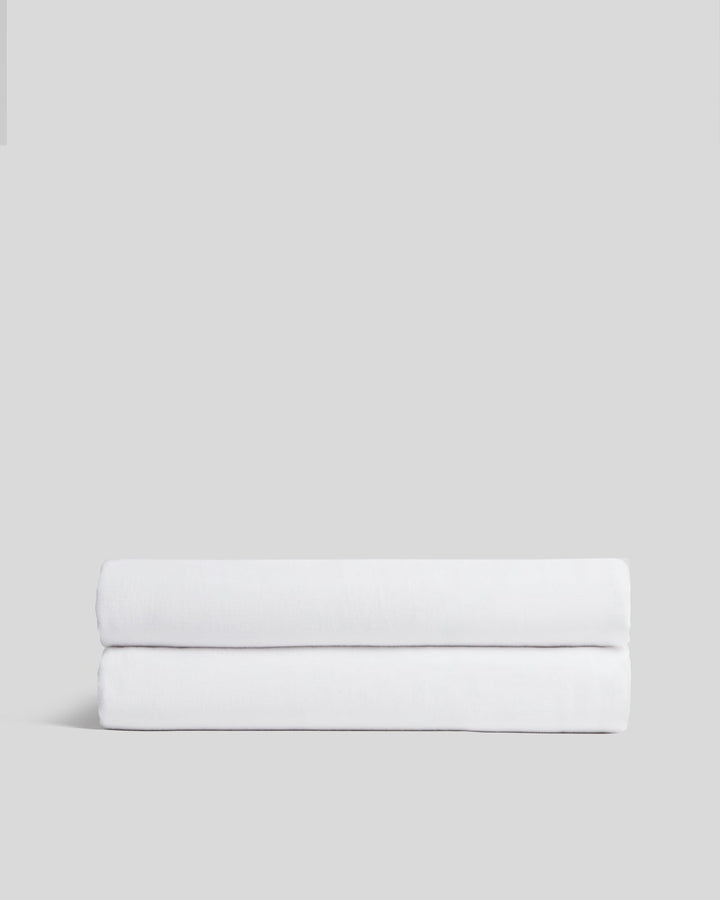 Linen Tencel Fitted Sheet - FINAL SALE (White with Black)