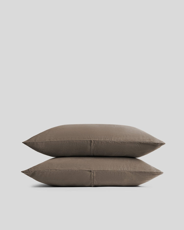 Linen Tencel Pillowcase Set (Warm Grey)