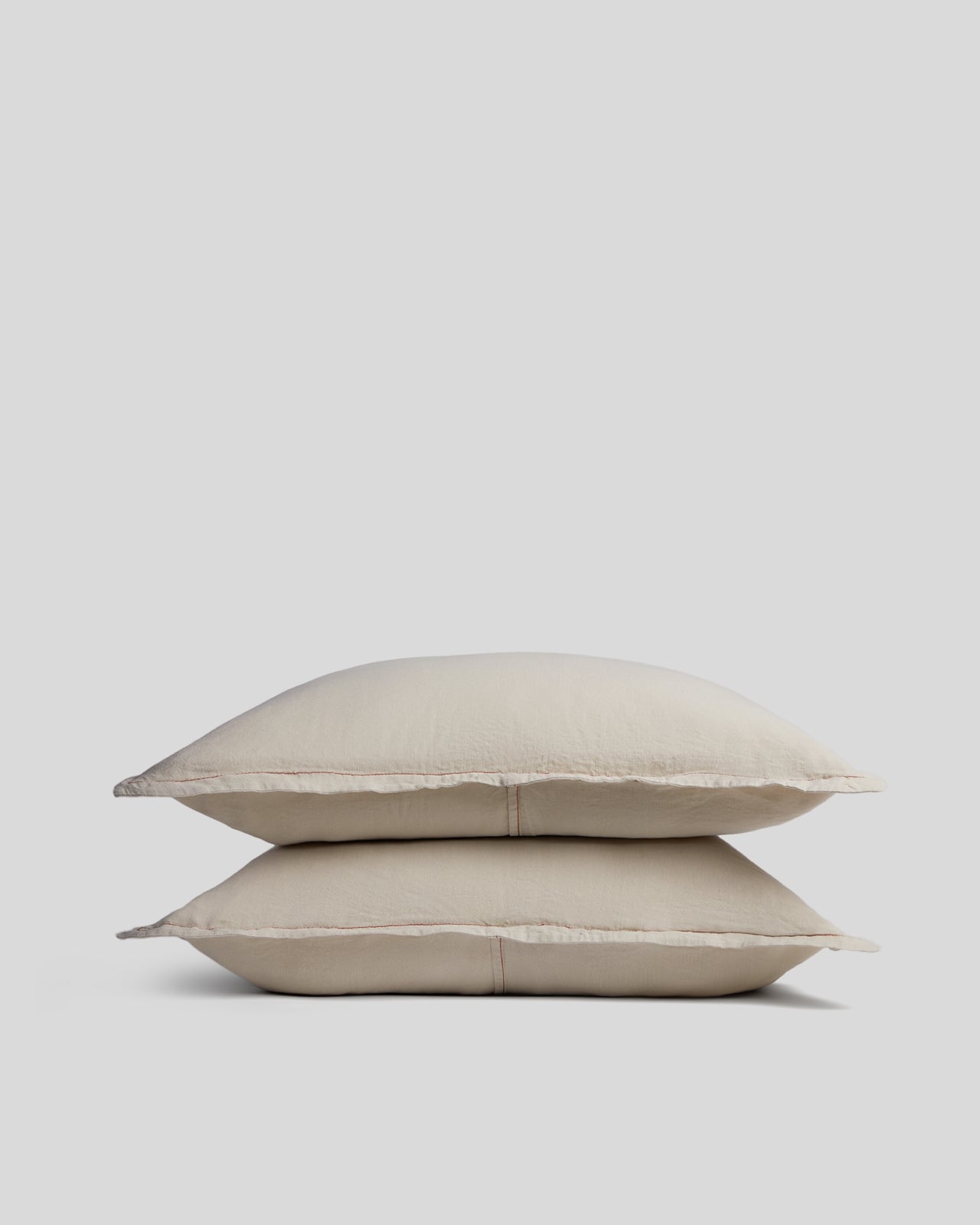 Linen Tencel Sham Set - FINAL SALE (Bone with Canyon)