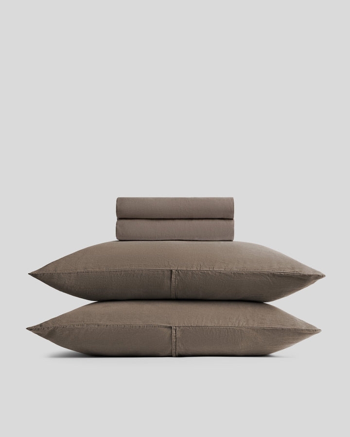 Linen Tencel Sheet Set - Warm Grey F/Q