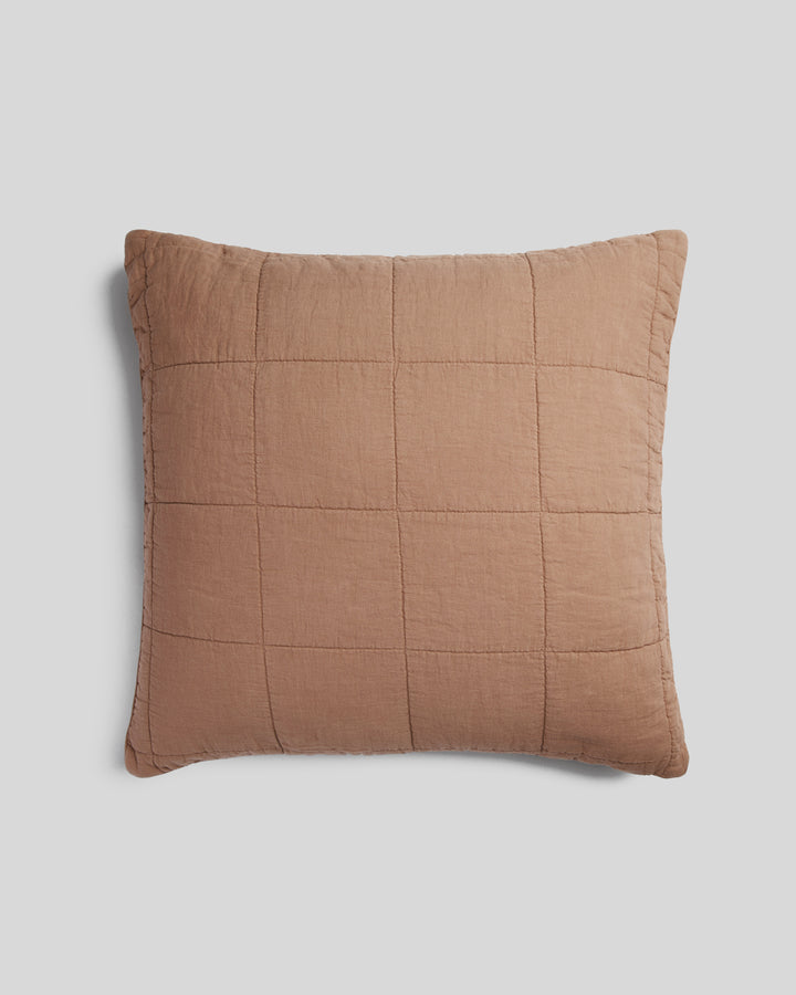 Linen Box Quilted Euro Sham (Adobe)