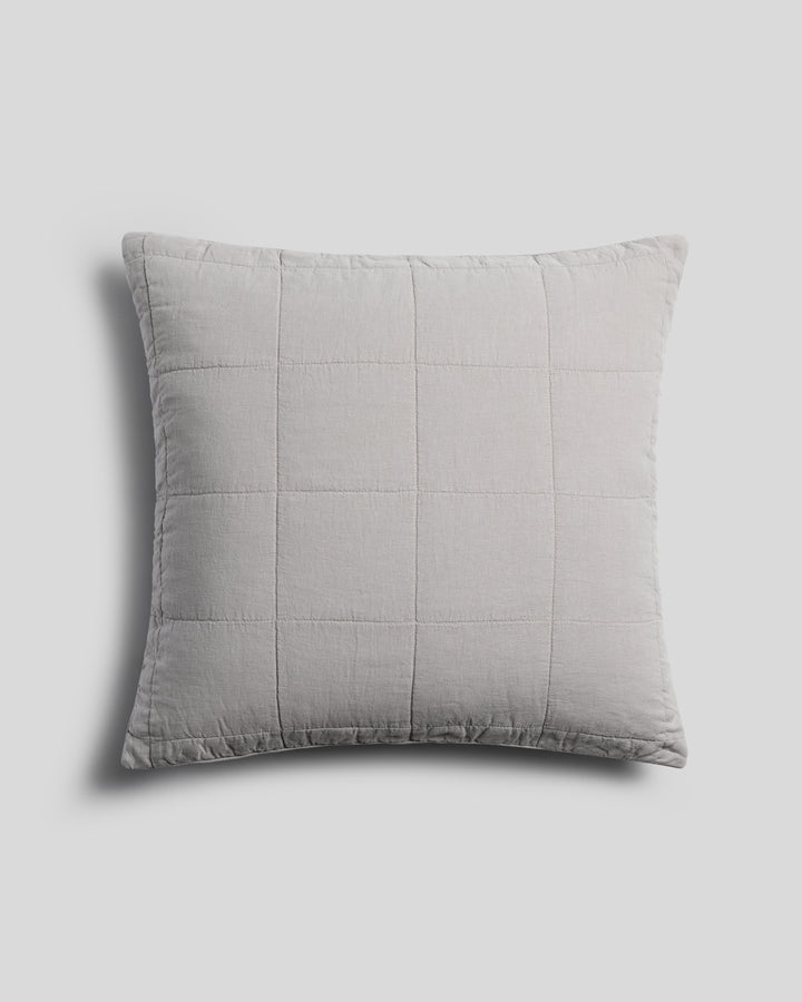 Linen Box Quilted Euro Sham (Pebble)