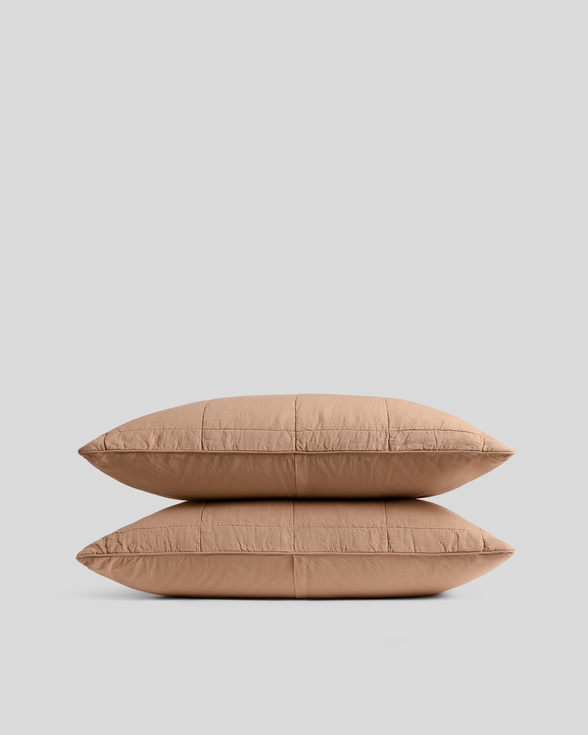 Linen Box Quilted Sham Set (Adobe)