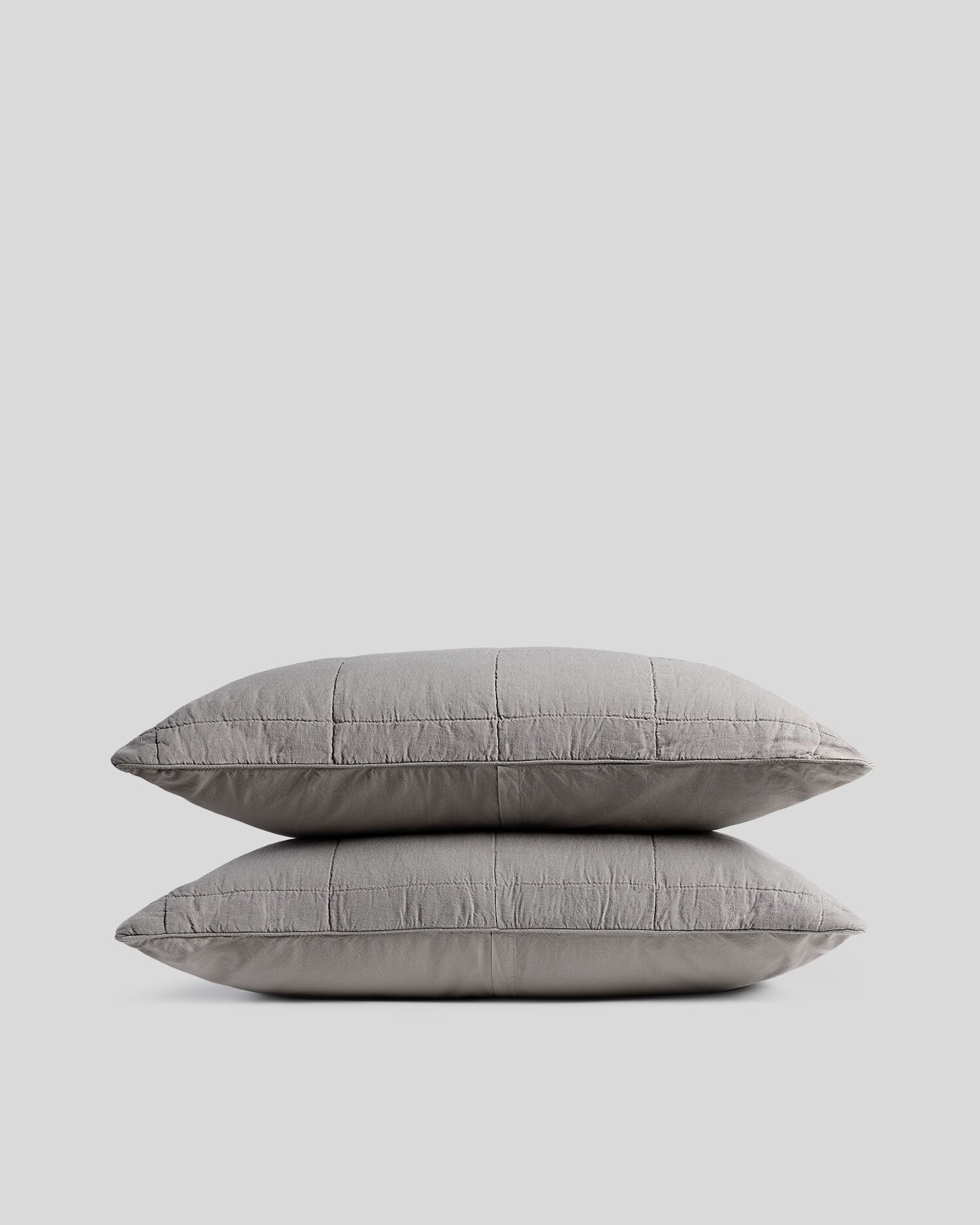 Linen Box Quilted Sham Set (Pebble)
