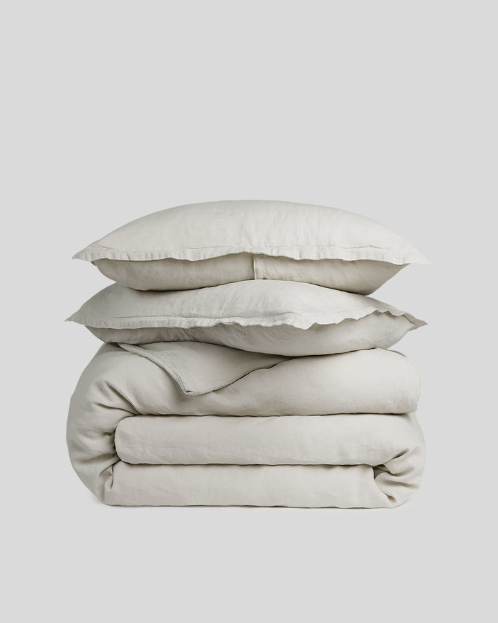 Linen Duvet Cover Set - Bone F/Q