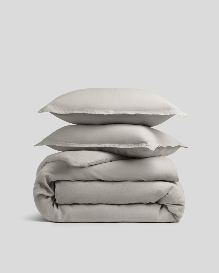 Linen Duvet Cover Set - Dove K/CK