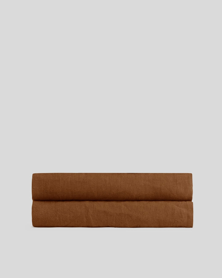 Linen Fitted Sheet (Tobacco)