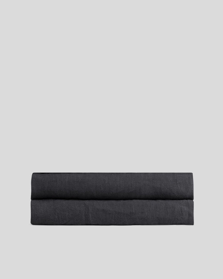 Linen Fitted Sheet - FINAL SALE (Coal)