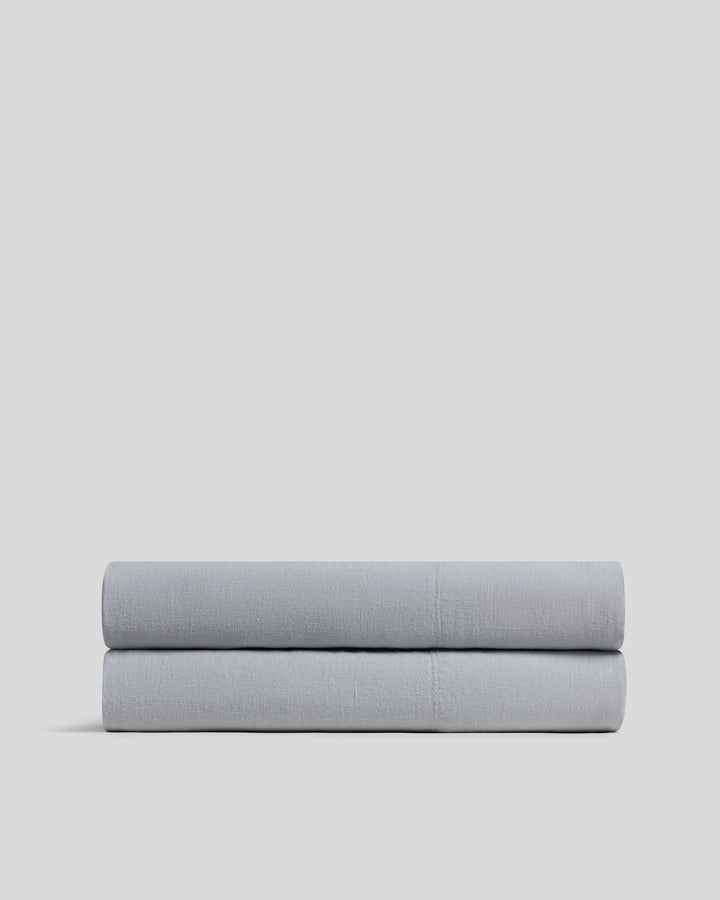 Linen Fitted Sheet (Sky)