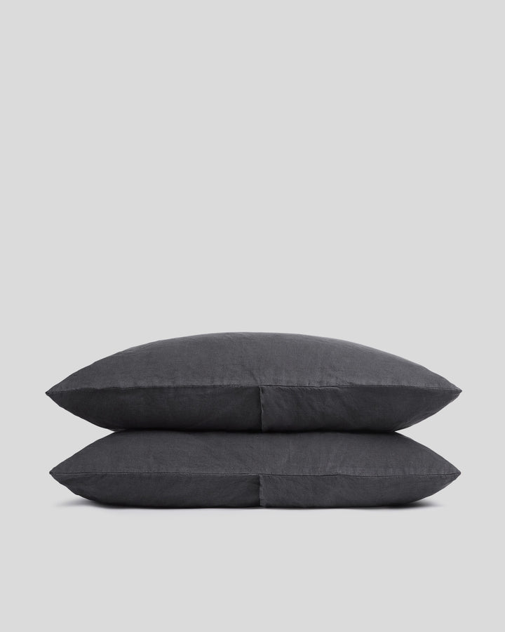 Linen Pillowcase Set - FINAL SALE (Coal)