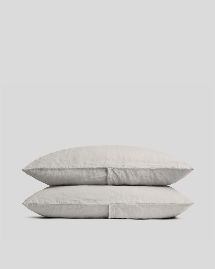 Linen Pillowcase Set (Dove)