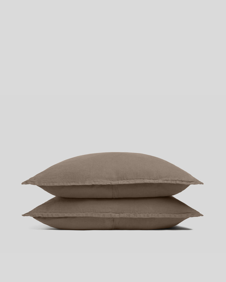 Linen Sham Set (Warm Grey)