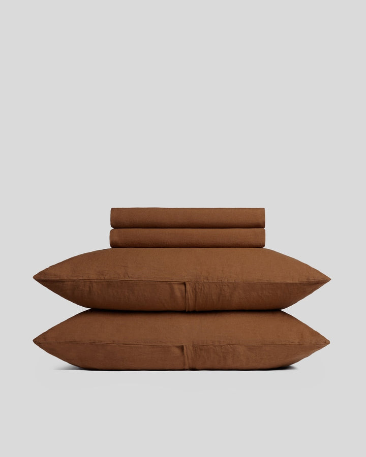 Linen Sheet Set - Tobacco F/Q