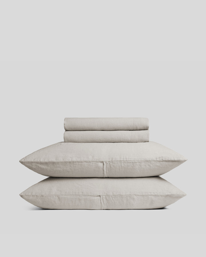 Linen Sheet Set - Dove K/CK