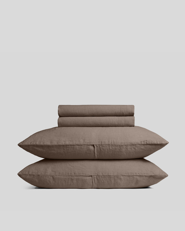 Linen Sheet Set - Warm Grey F/Q