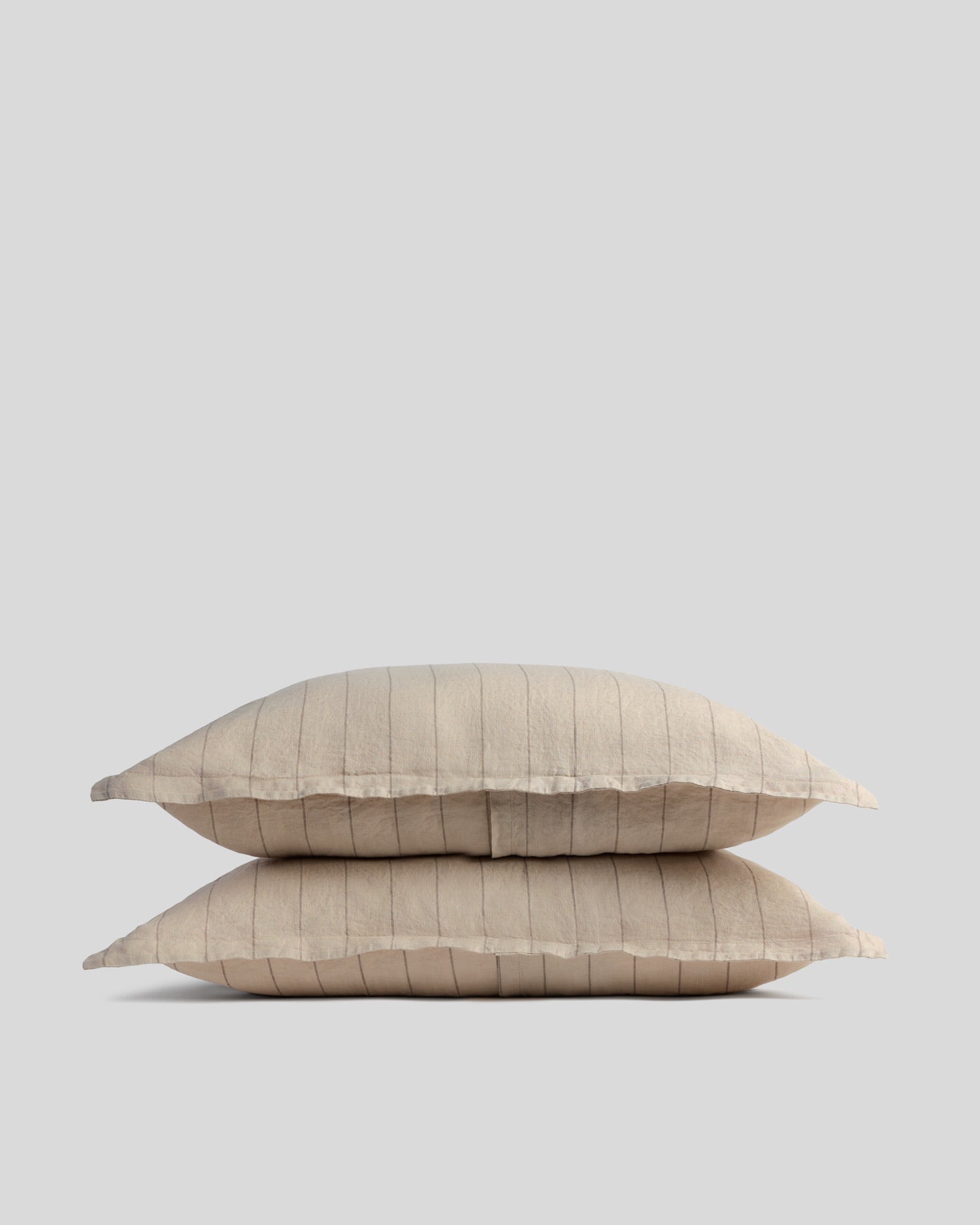Linen Sham Set (Bone Stripe)