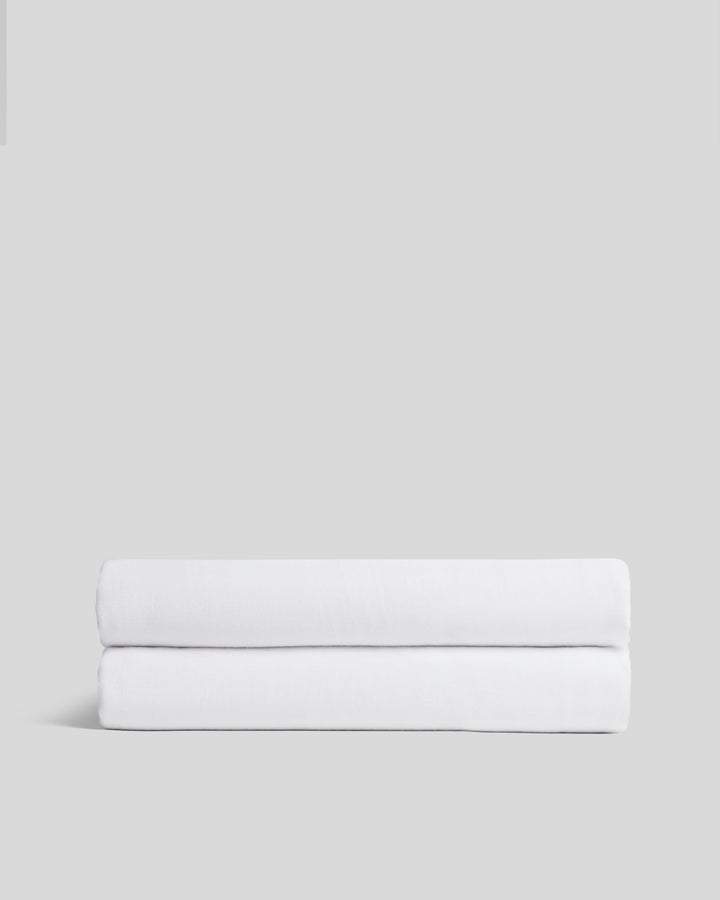 Linen Tencel Fitted Sheet (White)