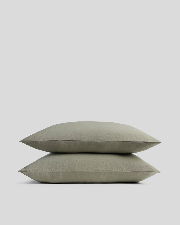 Linen Tencel Pillowcase Set (Moss)