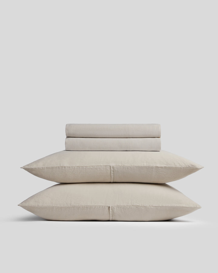Linen Tencel Sheet Set - Bone F/Q