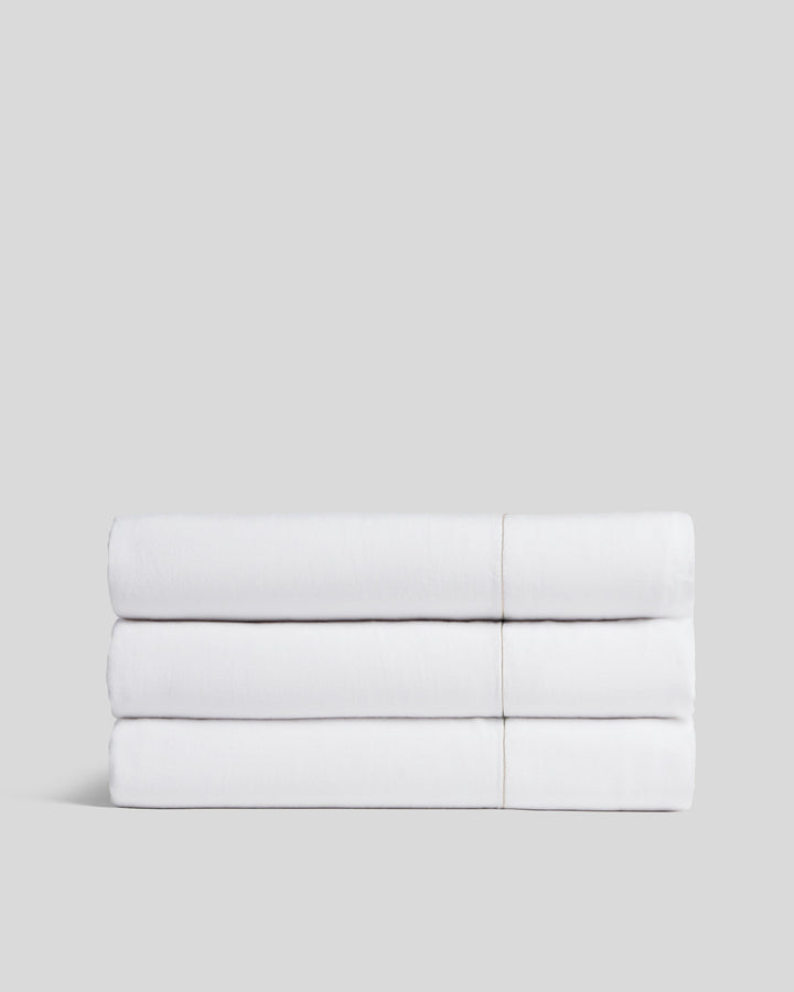 Linen Tencel Top Sheet (White)